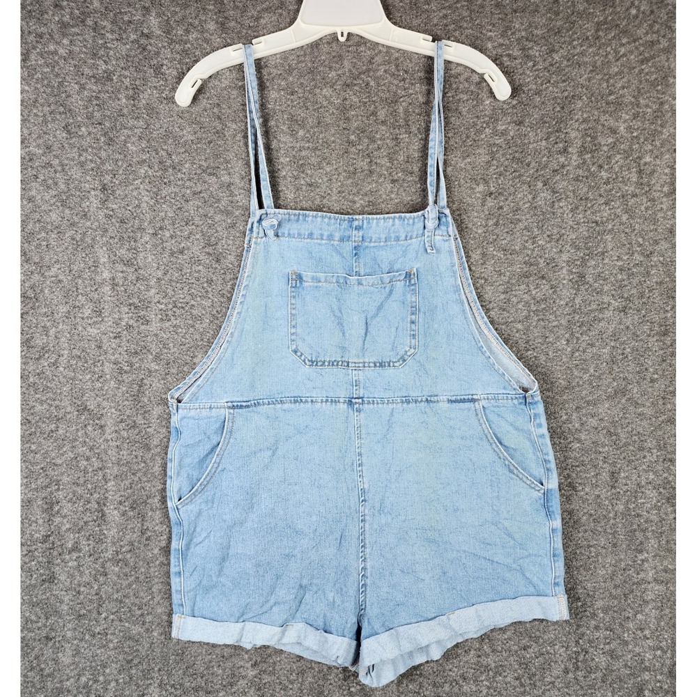 Cider Overall Shorts Womens L CD20230103230970DJ Light Blue Denim EUC